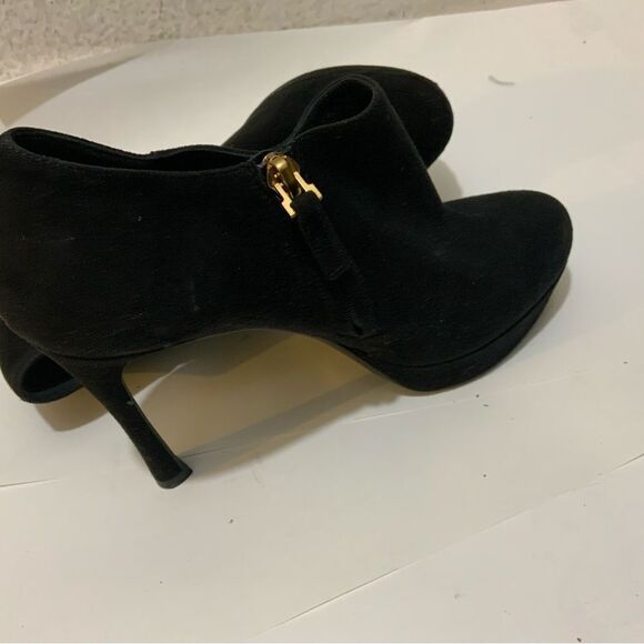 Yves Saint Laurent Paris Black Suede zip Booties Size 37.5 - Picture 14 of 16
